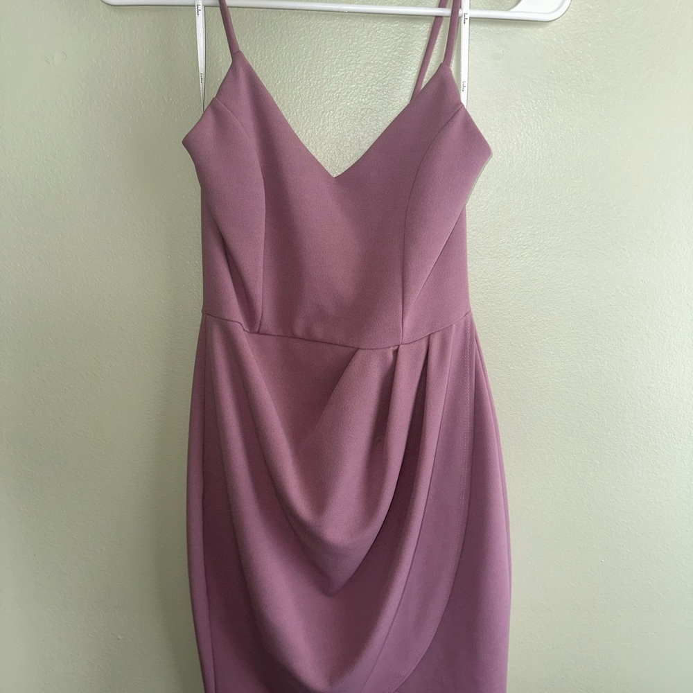Lulu's Mauve Draped Mini Dress